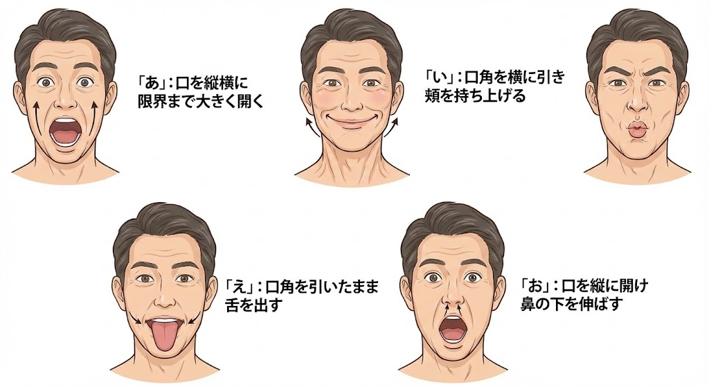 顔面体操の説明画像