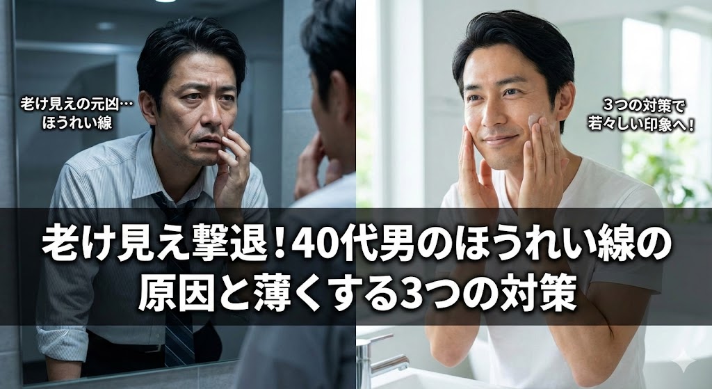 老け見え撃退!40代男のほうれい線の原因と薄くする3つの対策を徹底解説