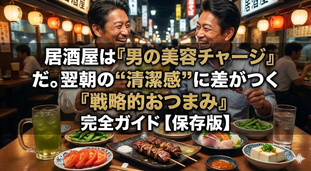 居酒屋は「男の美容チャージ」だ。翌朝の“清潔感”に差がつく「戦略的おつまみ」完全ガイド【保存版】