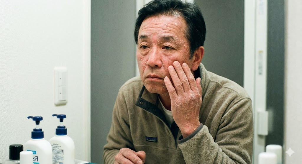 乾燥肌のおっさんイメージ画