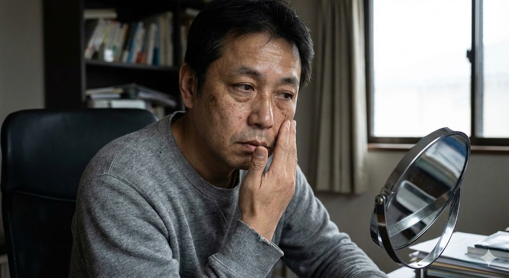 おっさんのくすみ肌のイメージ画